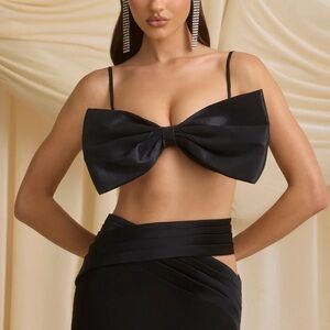 Bow Crop Top in Black NWT